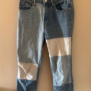 Signature8 Blue and White Patchwork Women's Jeans
